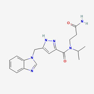 N-(3-amino-3-oxopropyl)-5-(1H-benzimidazol-1-ylmethyl)-N-isopropyl-1H-pyrazole-3-carboxamide