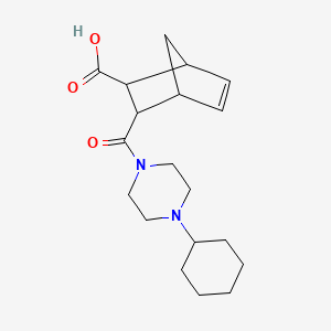 molecular formula C19H28N2O3 B5498086 3-[(4-cyclohexyl-1-piperazinyl)carbonyl]bicyclo[2.2.1]hept-5-ene-2-carboxylic acid 