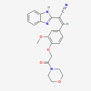 molecular formula C23H22N4O4 B5498102 2-(1H-benzimidazol-2-yl)-3-{3-methoxy-4-[2-(4-morpholinyl)-2-oxoethoxy]phenyl}acrylonitrile 