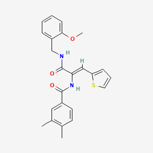 molecular formula C24H24N2O3S B5498143 N-[1-{[(2-methoxybenzyl)amino]carbonyl}-2-(2-thienyl)vinyl]-3,4-dimethylbenzamide 