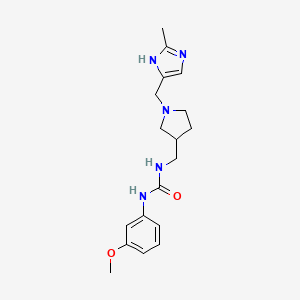 molecular formula C18H25N5O2 B5498146 N-(3-methoxyphenyl)-N'-({1-[(2-methyl-1H-imidazol-4-yl)methyl]pyrrolidin-3-yl}methyl)urea 