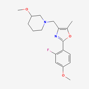 1-{[2-(2-fluoro-4-methoxyphenyl)-5-methyl-1,3-oxazol-4-yl]methyl}-3-methoxypiperidine
