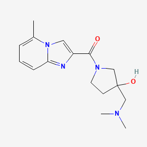 molecular formula C16H22N4O2 B5498162 3-[(dimethylamino)methyl]-1-[(5-methylimidazo[1,2-a]pyridin-2-yl)carbonyl]-3-pyrrolidinol 
