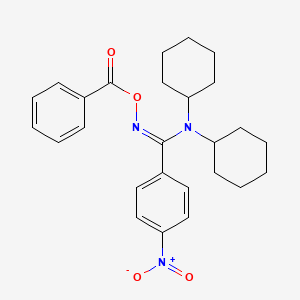 molecular formula C26H31N3O4 B5498176 N'-(benzoyloxy)-N,N-dicyclohexyl-4-nitrobenzenecarboximidamide 