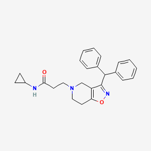 molecular formula C25H27N3O2 B5498203 N-cyclopropyl-3-[3-(diphenylmethyl)-6,7-dihydroisoxazolo[4,5-c]pyridin-5(4H)-yl]propanamide 