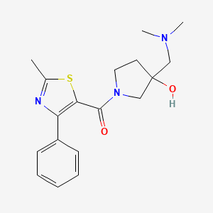 molecular formula C18H23N3O2S B5498247 3-[(dimethylamino)methyl]-1-[(2-methyl-4-phenyl-1,3-thiazol-5-yl)carbonyl]-3-pyrrolidinol 