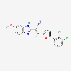 molecular formula C21H13Cl2N3O2 B5498263 3-[5-(2,3-dichlorophenyl)-2-furyl]-2-(5-methoxy-1H-benzimidazol-2-yl)acrylonitrile 