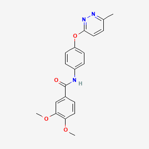 molecular formula C20H19N3O4 B5498291 3,4-dimethoxy-N-{4-[(6-methyl-3-pyridazinyl)oxy]phenyl}benzamide 