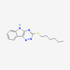 molecular formula C15H18N4S B5498303 3-(hexylthio)-5H-[1,2,4]triazino[5,6-b]indole 