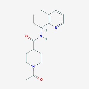 1-acetyl-N-[1-(3-methylpyridin-2-yl)propyl]piperidine-4-carboxamide