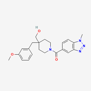 molecular formula C22H26N4O3 B5498325 {4-(3-methoxybenzyl)-1-[(1-methyl-1H-1,2,3-benzotriazol-5-yl)carbonyl]piperidin-4-yl}methanol 