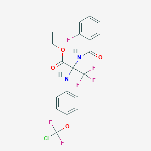molecular formula C19H15ClF6N2O4 B5498331 ethyl 2-({4-[chloro(difluoro)methoxy]phenyl}amino)-3,3,3-trifluoro-N-(2-fluorobenzoyl)alaninate 