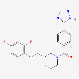 3-[2-(2,4-difluorophenyl)ethyl]-1-[4-(1H-1,2,4-triazol-3-yl)benzoyl]piperidine