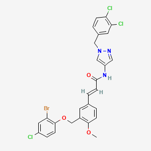 molecular formula C27H21BrCl3N3O3 B5498346 3-{3-[(2-bromo-4-chlorophenoxy)methyl]-4-methoxyphenyl}-N-[1-(3,4-dichlorobenzyl)-1H-pyrazol-4-yl]acrylamide 