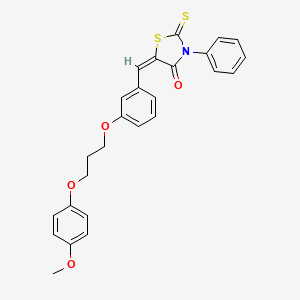 molecular formula C26H23NO4S2 B5498354 5-{3-[3-(4-methoxyphenoxy)propoxy]benzylidene}-3-phenyl-2-thioxo-1,3-thiazolidin-4-one 