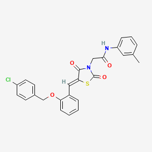 molecular formula C26H21ClN2O4S B5498364 2-(5-{2-[(4-chlorobenzyl)oxy]benzylidene}-2,4-dioxo-1,3-thiazolidin-3-yl)-N-(3-methylphenyl)acetamide 