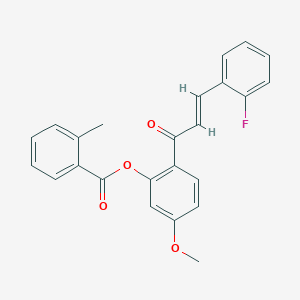 molecular formula C24H19FO4 B5498379 2-[3-(2-fluorophenyl)acryloyl]-5-methoxyphenyl 2-methylbenzoate 
