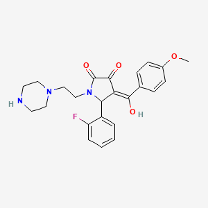 5-(2-fluorophenyl)-3-hydroxy-4-(4-methoxybenzoyl)-1-[2-(1-piperazinyl)ethyl]-1,5-dihydro-2H-pyrrol-2-one