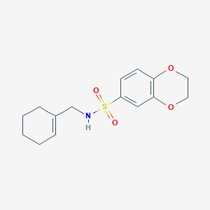 molecular formula C15H19NO4S B5498431 N-(1-cyclohexen-1-ylmethyl)-2,3-dihydro-1,4-benzodioxine-6-sulfonamide 