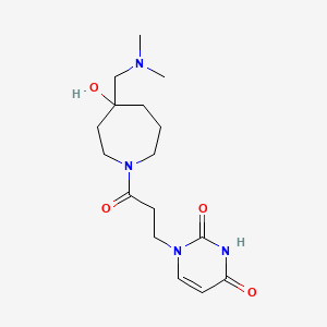 molecular formula C16H26N4O4 B5498433 1-(3-{4-[(dimethylamino)methyl]-4-hydroxy-1-azepanyl}-3-oxopropyl)-2,4(1H,3H)-pyrimidinedione 