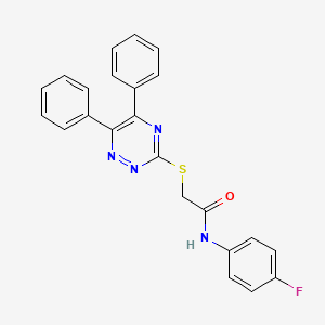 2-[(5,6-diphenyl-1,2,4-triazin-3-yl)thio]-N-(4-fluorophenyl)acetamide