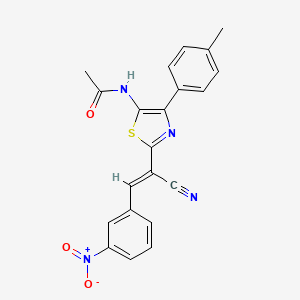 molecular formula C21H16N4O3S B5498454 N-[2-[1-cyano-2-(3-nitrophenyl)vinyl]-4-(4-methylphenyl)-1,3-thiazol-5-yl]acetamide 