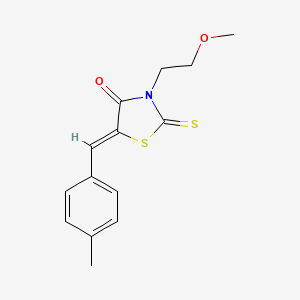 molecular formula C14H15NO2S2 B5498459 3-(2-methoxyethyl)-5-(4-methylbenzylidene)-2-thioxo-1,3-thiazolidin-4-one 