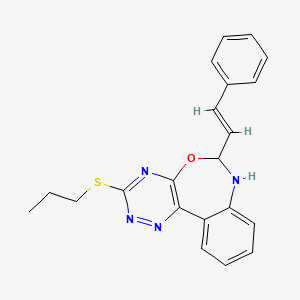 molecular formula C21H20N4OS B5498469 6-(2-phenylvinyl)-3-(propylthio)-6,7-dihydro[1,2,4]triazino[5,6-d][3,1]benzoxazepine 