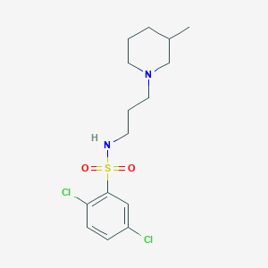 molecular formula C15H22Cl2N2O2S B5498481 2,5-dichloro-N-[3-(3-methyl-1-piperidinyl)propyl]benzenesulfonamide 