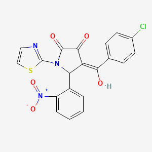 molecular formula C20H12ClN3O5S B5498494 4-(4-chlorobenzoyl)-3-hydroxy-5-(2-nitrophenyl)-1-(1,3-thiazol-2-yl)-1,5-dihydro-2H-pyrrol-2-one 