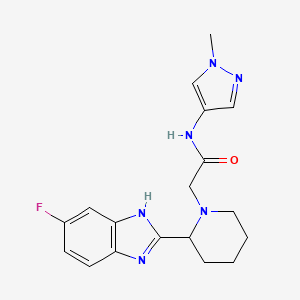 2-[2-(5-fluoro-1H-benzimidazol-2-yl)-1-piperidinyl]-N-(1-methyl-1H-pyrazol-4-yl)acetamide
