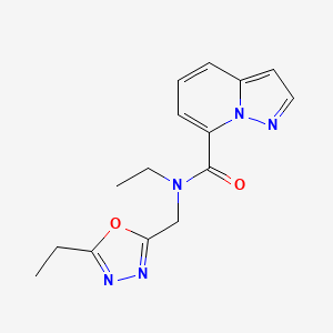 molecular formula C15H17N5O2 B5498523 N-ethyl-N-[(5-ethyl-1,3,4-oxadiazol-2-yl)methyl]pyrazolo[1,5-a]pyridine-7-carboxamide 
