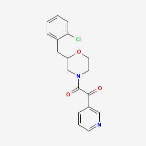 molecular formula C18H17ClN2O3 B5498572 2-[2-(2-chlorobenzyl)-4-morpholinyl]-2-oxo-1-(3-pyridinyl)ethanone 