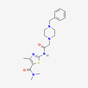 molecular formula C20H27N5O2S B5498576 2-{[(4-benzyl-1-piperazinyl)acetyl]amino}-N,N,4-trimethyl-1,3-thiazole-5-carboxamide 