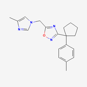 molecular formula C19H22N4O B5498584 5-[(4-methyl-1H-imidazol-1-yl)methyl]-3-[1-(4-methylphenyl)cyclopentyl]-1,2,4-oxadiazole 
