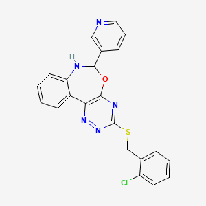 molecular formula C22H16ClN5OS B5498609 3-[(2-chlorobenzyl)thio]-6-(3-pyridinyl)-6,7-dihydro[1,2,4]triazino[5,6-d][3,1]benzoxazepine 