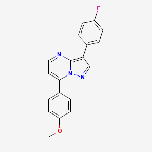 molecular formula C20H16FN3O B5498623 3-(4-fluorophenyl)-7-(4-methoxyphenyl)-2-methylpyrazolo[1,5-a]pyrimidine 