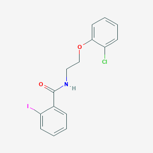 molecular formula C15H13ClINO2 B5498631 N-[2-(2-chlorophenoxy)ethyl]-2-iodobenzamide 