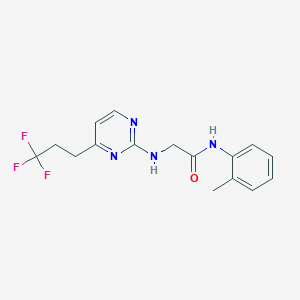 molecular formula C16H17F3N4O B5498639 N~1~-(2-methylphenyl)-N~2~-[4-(3,3,3-trifluoropropyl)pyrimidin-2-yl]glycinamide 