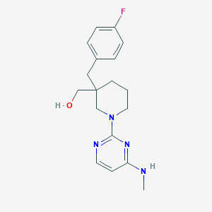 molecular formula C18H23FN4O B5498646 {3-(4-fluorobenzyl)-1-[4-(methylamino)pyrimidin-2-yl]piperidin-3-yl}methanol 
