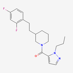 molecular formula C20H25F2N3O B5498655 3-[2-(2,4-difluorophenyl)ethyl]-1-[(1-propyl-1H-pyrazol-5-yl)carbonyl]piperidine 