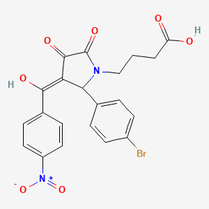 molecular formula C21H17BrN2O7 B5498657 4-[2-(4-bromophenyl)-4-hydroxy-3-(4-nitrobenzoyl)-5-oxo-2,5-dihydro-1H-pyrrol-1-yl]butanoic acid 