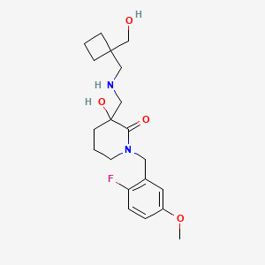 1-(2-fluoro-5-methoxybenzyl)-3-hydroxy-3-[({[1-(hydroxymethyl)cyclobutyl]methyl}amino)methyl]piperidin-2-one