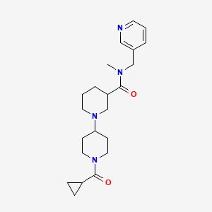 molecular formula C22H32N4O2 B5498663 1'-(cyclopropylcarbonyl)-N-methyl-N-(pyridin-3-ylmethyl)-1,4'-bipiperidine-3-carboxamide 
