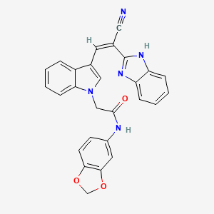 2-{3-[2-(1H-benzimidazol-2-yl)-2-cyanovinyl]-1H-indol-1-yl}-N-1,3-benzodioxol-5-ylacetamide