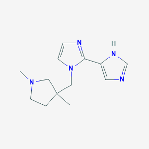molecular formula C13H19N5 B5498694 1-[(1,3-dimethylpyrrolidin-3-yl)methyl]-1H,1'H-2,4'-biimidazole 