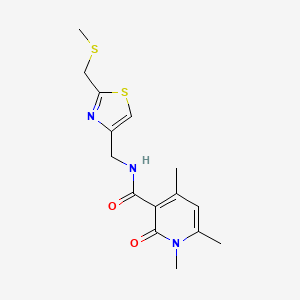 molecular formula C15H19N3O2S2 B5498701 1,4,6-trimethyl-N-({2-[(methylthio)methyl]-1,3-thiazol-4-yl}methyl)-2-oxo-1,2-dihydropyridine-3-carboxamide 