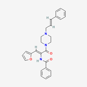 molecular formula C27H27N3O3 B5498707 N-(2-(2-furyl)-1-{[4-(3-phenyl-2-propen-1-yl)-1-piperazinyl]carbonyl}vinyl)benzamide 