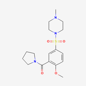 molecular formula C17H25N3O4S B5498714 1-{[4-methoxy-3-(1-pyrrolidinylcarbonyl)phenyl]sulfonyl}-4-methylpiperazine 