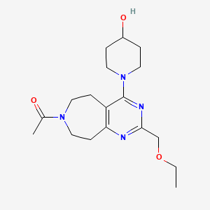molecular formula C18H28N4O3 B5498723 1-[7-acetyl-2-(ethoxymethyl)-6,7,8,9-tetrahydro-5H-pyrimido[4,5-d]azepin-4-yl]piperidin-4-ol 